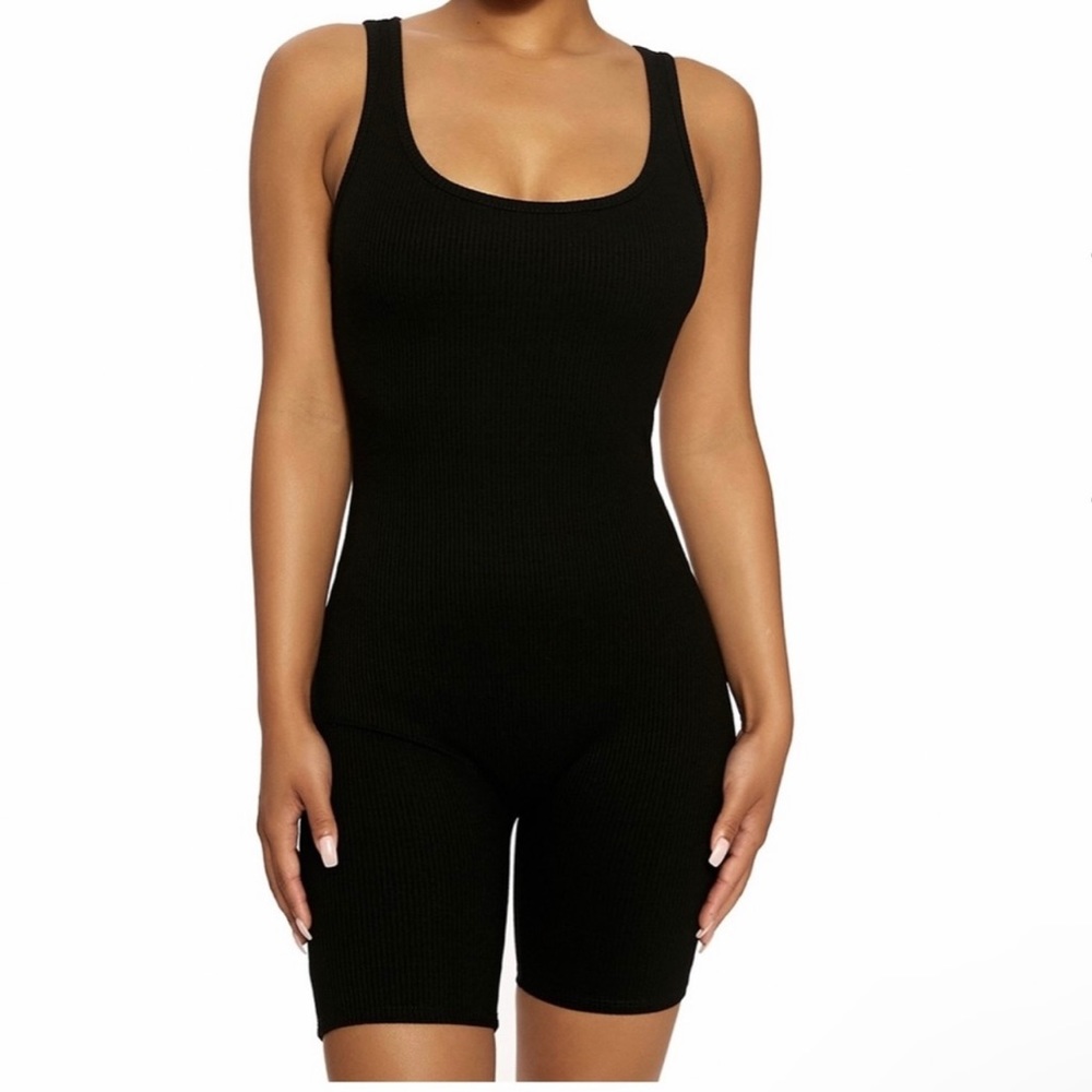 Naked Wardrobe Black Sporty Romper